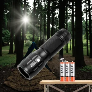 1000 High Lumens LED Torch Telescoping Zoomable Flashlight Small USB Flash Light Extremely Bright for Camping Made ABS Aluminum