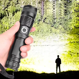 100000 Lumen Handheld Rechargeable LED Water Resistant Camping Torch Adjustable Focus Zoom Tactical Flashlight