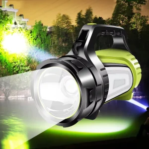 1000LM Powerful Rechargeable Searchlight LED Flashlight Handle Spotlight Ultra long Standby Torch with USB OUTPUT As Power Bank