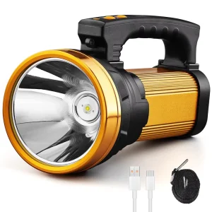 1200 High Lumen Rechargeable LED Search Lamp Type C Charging Power Display for Emergency Hunting Outdoor Lighting