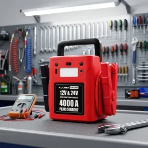 12V 24V 56000mAh 4000A Red Portable Auto Truck Jump Starter Power Bank Emergency Tool Kit with LED Light