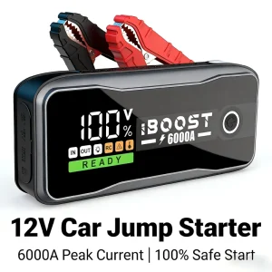 12V Car Jump Starter Mini Power Bank LED Flashlight Jumper Pack Box Portable Emergency Rescue Tool for Auto Vehicle