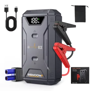 12V Portable Car Jump Starter with Tire Air Pump Air Compressor Emergency Light and Booster Pack