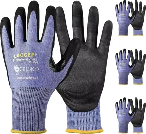 13-Gauge ANSI A4 Cut-Resistant TDM D Foam Nitrile-Coated Safety Work Gloves Touchscreen Compatible