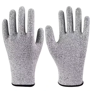 13 Gauge HPPE Class 5 Uncoated Cut Resistant Gloves Heat and Abrasion Resistant for Construction and Gardening