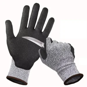 13G A3 Cut Resistant Sandy Nitrile Palm Coated Gloves Anti Cut Work Safety Gloves HPPE Cut Resistant Gloves