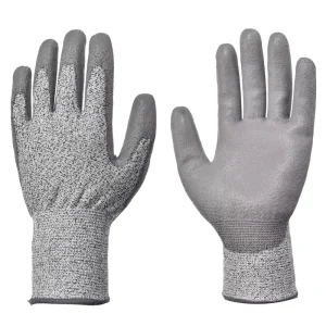 13G HPPE Grey Cut-Resistant PU-Coated Safety Gloves Level 5 CE EN388 4X42C
