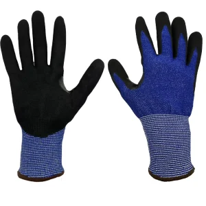13G Nitrile Sandy-Coated Polyester HPPE Liner Anti-Slip Cut-Resistant Safety Gloves
