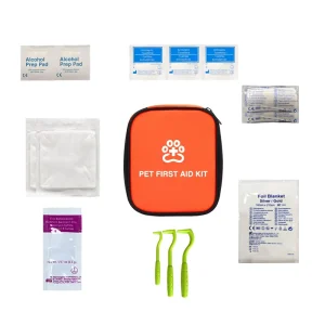 14 Piece First Aid Kit for Cats and Dogs Veterinary Instrument Travel Kit for Emergency Care