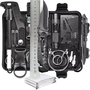 17 in 1 Lightweight Survival Kit for Outdoor Camping Fishing Hunting