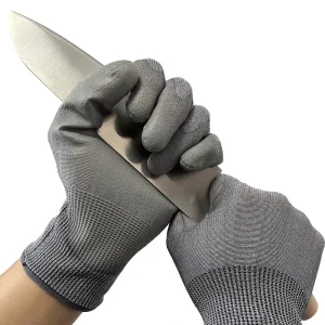 18 Gauge Anticut Pu Coated Hppe Cut Resistant Gloves Anti Cut Gloves Work Safety Construction Anti cut Glove