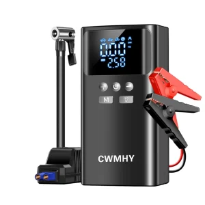 18000mAh Car Jump Starter 700A Peak 150PSI Air Compressor for 6L Gas 6L Diesel Portable Power Bank with LED Emergency Light