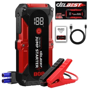 18800mAh Li Polymer Jump Starter 500A Start 1000A Peak Type C Port Power Bank for 3.5L Gasoline 2.5L Diesel Engines Car