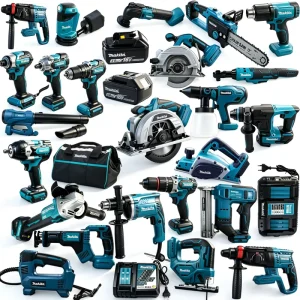 18V Cordless All in one Power Tool Set with Batteries and Charger and Impact Wrench and Driver Brushless Power Tool Combo Kit