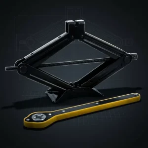 2 Ton Heavy Duty Car Scissor Jack with Ratchet Wrench Handle Portable Vehicle Emergency Lifting Tool Kit