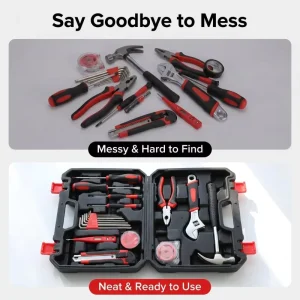 20 Pcs Heavy Duty Hardware Hand Tool Box Set for Emergency Apartment Maintenance Tasks