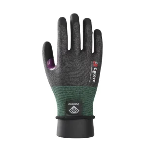 21-Gauge Green Dyneema Level 6 Cut-Resistant Gloves with Black Sandy Foam Nitrile Palm