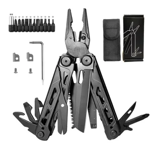 28 In 1 Multi Tool Stainless Steel Folding Pliers Set with Replaceable Screwdriver Bits Portable Camping Household Repair