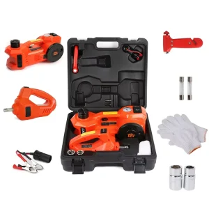 2in1 Electrical Jack Car SUV Truck Emergency Air Inflator LED Camping Light Offroad Escape Tire Repair Tool