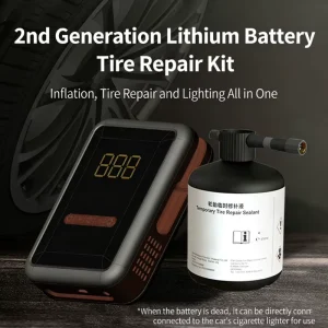 2nd Generation Lithium Battery Tire Repair Kit Portable Emergency Flat Tire Fixing Tool for Car Motorcycle Car Tyre Repair Set