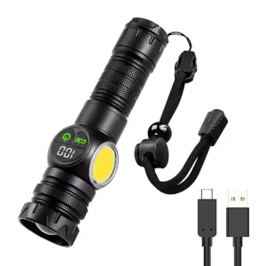3000LM LED Torch Flashlight 1000m Zoomable with Dual Switch and USB Rechargeable for Outdoor Emergency Use