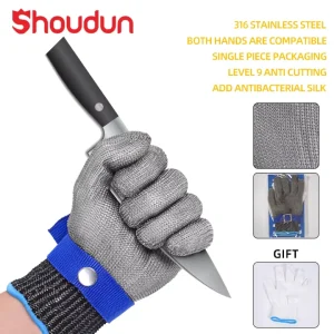 316 Stainless Steel Wire Mesh Cut Resistant Gloves for Kitchen, Gardening, and Industrial Work