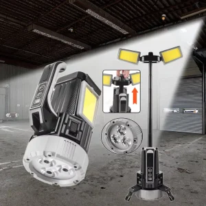 3xXHP70 Induction Lamps Work Light 9000mah 3700LM IP55 Flood Searchlight Extendable Telescopic Flashlight Retractable Rod