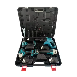 4-piece Cordless Tool Set Drill Impact Driver Wrench Angle Grinder Brushless Rotary Hammer Power Tool Set for Household Use