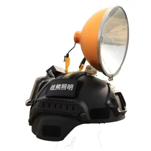 400W Super Bright Head mounted Searchlight External Helmet Yellow Light Camping Light with a Range of 3000 Meters