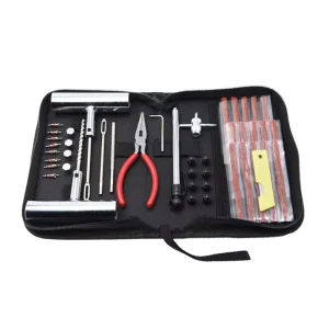 45 Steel Handle Outdoor Emergency Tubeless Motorcycle Tire Repair Tool Kit 46-piece Set