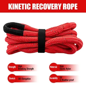 4×4 Off Road Emergency Tool Kit Car Tow Rope Tow Strap for Traction Kinetic Recovery for Vehicle Assistance