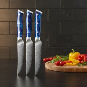 5.5 Inch Abalone Shell Handle Carbon Steel High polish Vintage Steak Kitchen Knife