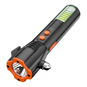 6 in 1 Multifunctional Car Mounted Safety Fire Fighting Emergency High Brightness Flashlight ABS 200 500m Beam Distance Outdoor