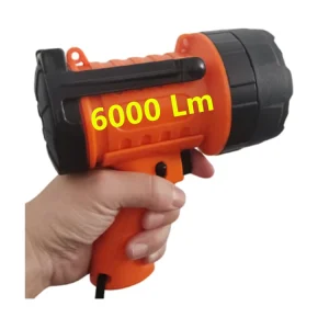 6000 Lumens Rechargeable Lifeboat Searchlight Handheld IP66 for Marine Fishing Caving Rescue Site Expedition Rescue