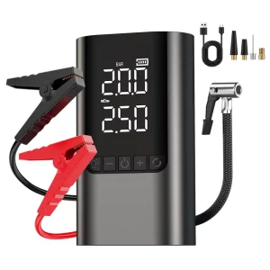 6000mAh 600A Car Battery Charger Tire Inflator Emergency SOS Lighter Car Jump Starter Power Bank Air Pump