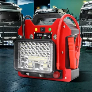 68000mAh Heavy Duty Portable Emergency Battery Car Jump Starter Power Bank LiFePO4 V2L Output 12V 24V LED Light K1201 3600A