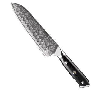 7 Inch Damascus Steel Santoku Chef’s Knife 67 Layer VG10 Sharp Kitchen Knife for Slicing Meat and Vegetables Butcher Tool