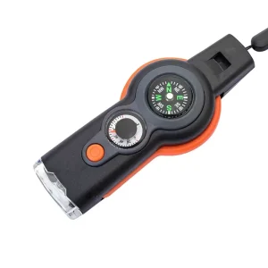 7 in 1 Multifunctional Lanyard Outdoor Emergency Survival Tool With Led Flashlight and Thermometer Survival Whistle