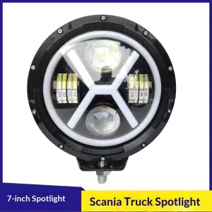 7nch Circle 9 inch square Spotlight Truck Van Modified 24V 85W LED Roof Searchlight High and Low Beam Flowing Turn signal Light