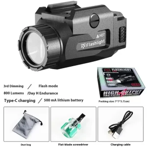 800LM Rechargeable LED Flashlight Aluminum Alloy Mini Torch for Hunting Camping Emergency Home Defense Light