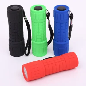 9 LED Mini Flashlight Portable Waterproof Custom Color Logo Promotional Small Keychain Torch Light Gift for Outdoor Camping