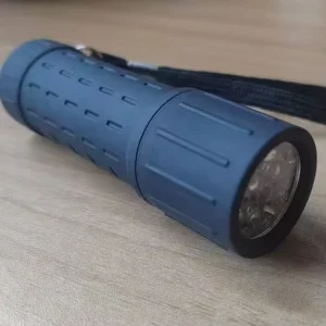 9 LED Mini Torch Flashlight Portable Plastic 3AAA Torch Light with Rubber Painted