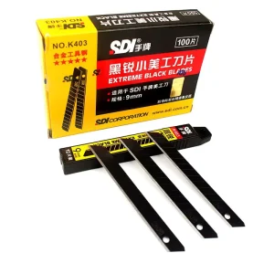 9mm Utility Knife Blades 60 Degree Full Black Blade Small Art Cutter Film Engraving Alloy Tool Steel K403