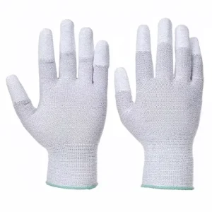 A198 Anti cut Anti static Abrasion Resistant PVC Safety Gloves PU Fingertips Wear Resistant Industrial Work Gloves Gray XXS