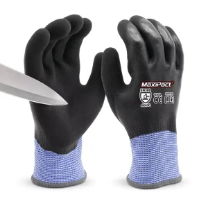 ANSI Cut Level 3 HPPE Nitrile-Dipped Work Gloves, Anti-Slip, Oil-Resistant, EN388, for Metal and Glass Handling