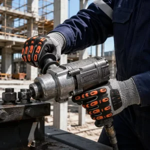 ANSI Cut Level 3 Impact-Resistant HPPE Nitrile Palm-Coated Mechanic Gloves for Metal Fabrication and Construction Safety