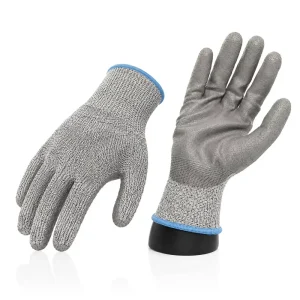 ANSI Cut-Resistant Gloves, HPPE Fiber, Sandy Nitrile-Coated, for Mechanical Engineering and Construction