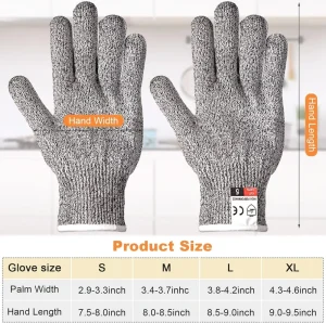 ANSI Level 5 Hppe Anti cut Food Grade Kitchen Work Safety Cut Resistant Gloves