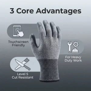 ANSI Level A4 HPPE Cut-Resistant Gloves with Glass Fiber for Industrial Metal Processing