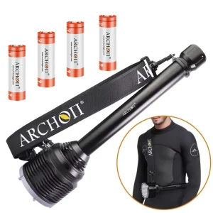 ARCHON D45 II Dive Searchlight 6* LEDs 6000lm Flashlight Scuba IP8 Underwater 100m Rescue for Photography & Video Torch Spot